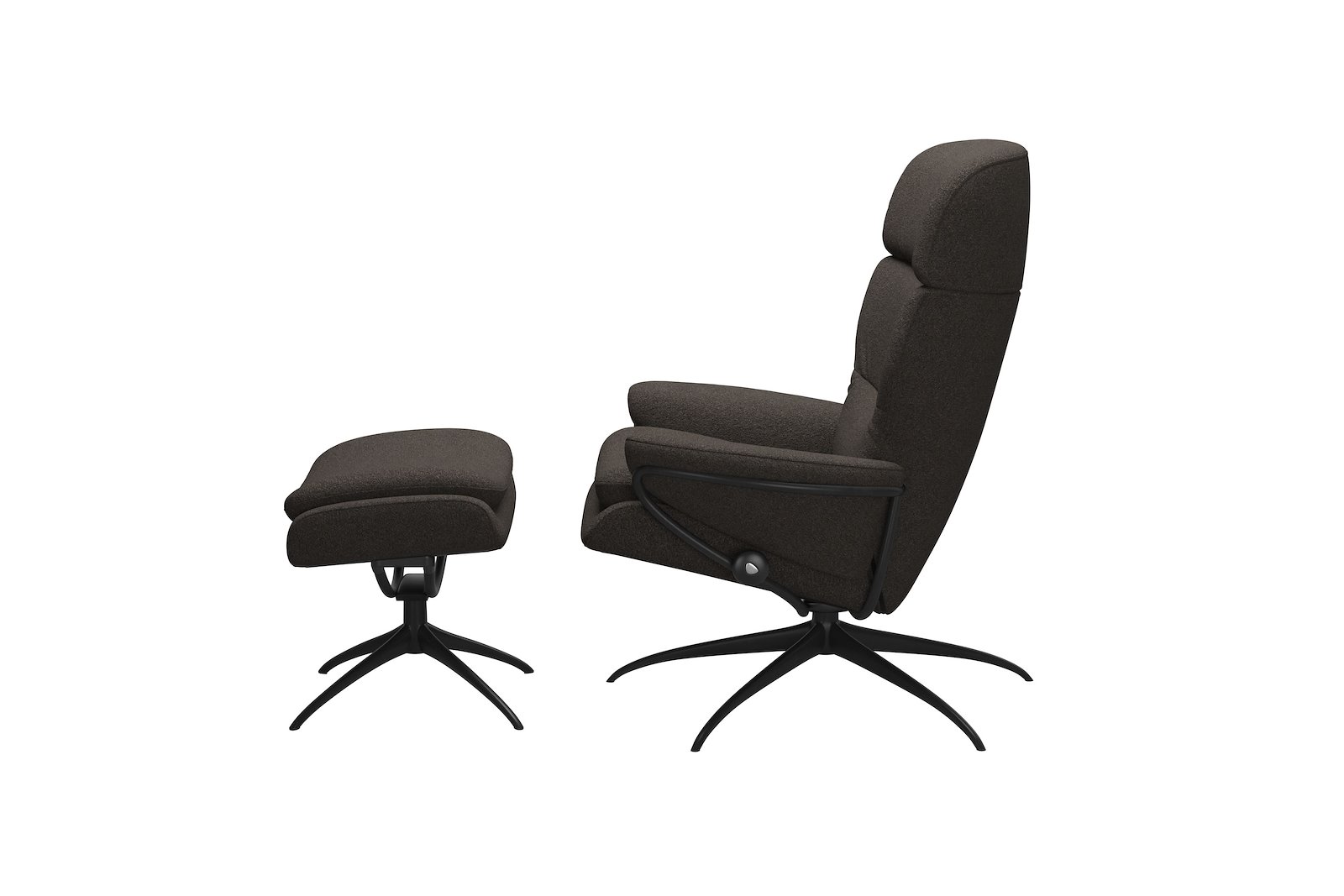 Rome lenestol m/krakk Tekstil Orchid Brown - Star - Matt Black