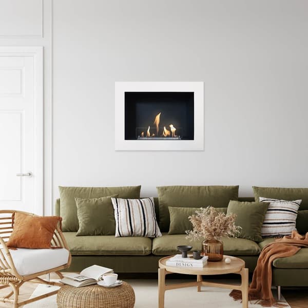 Serra bio-etanol veggovn - Hvit - stemningsovn - 1,5 KW varme
