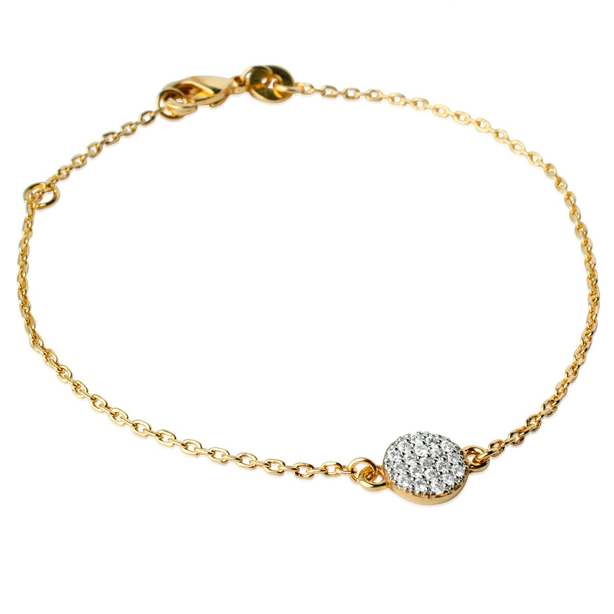 Bracelet Brillaxis pastille empierrée dorée