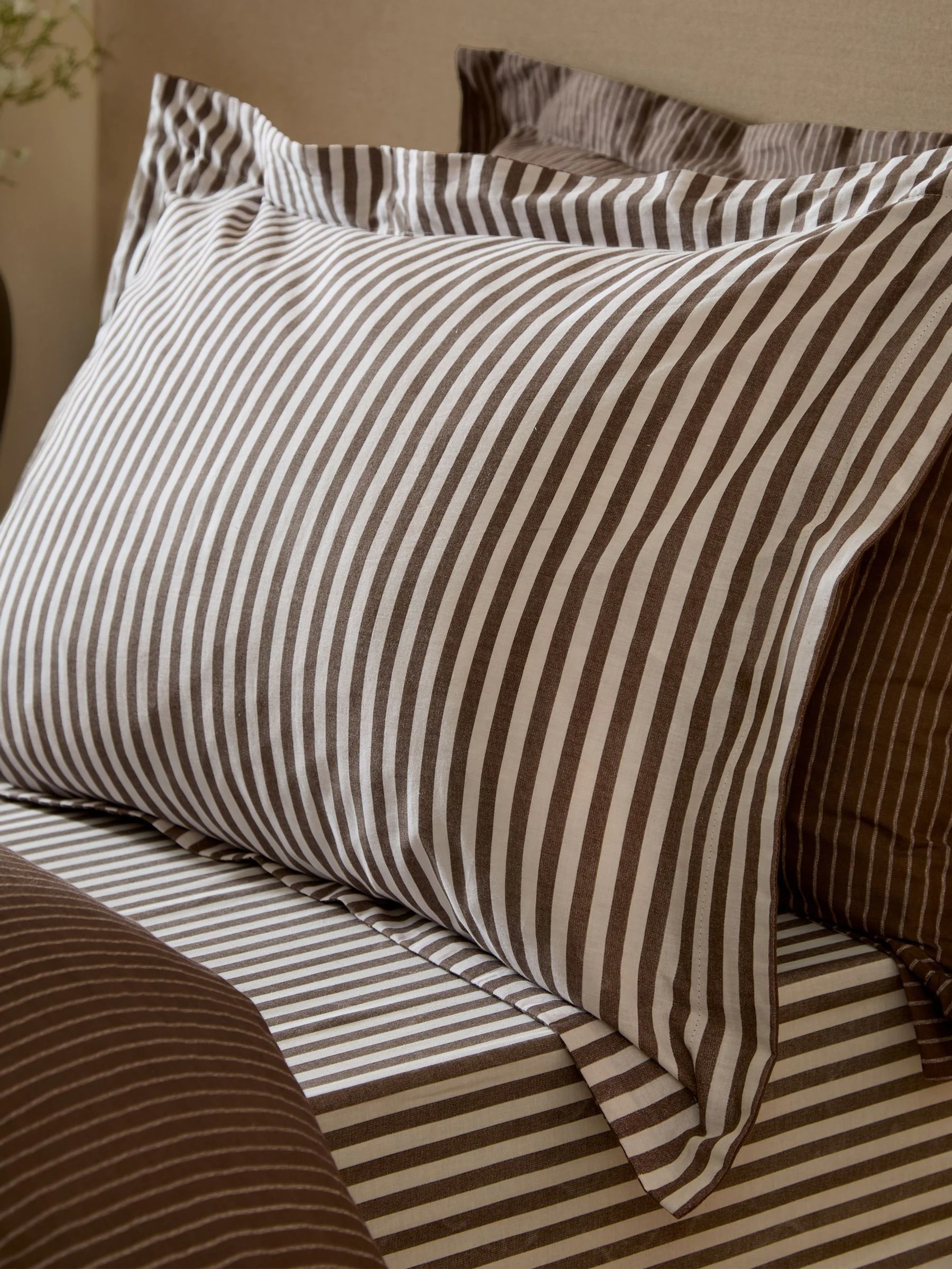 Yard Set of 2 Hebden Melange Stripe 100 Cotton Pillowcases