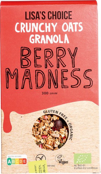 Lisa’s Choice Granola Berry Madness Glutenvrij (300 gr)