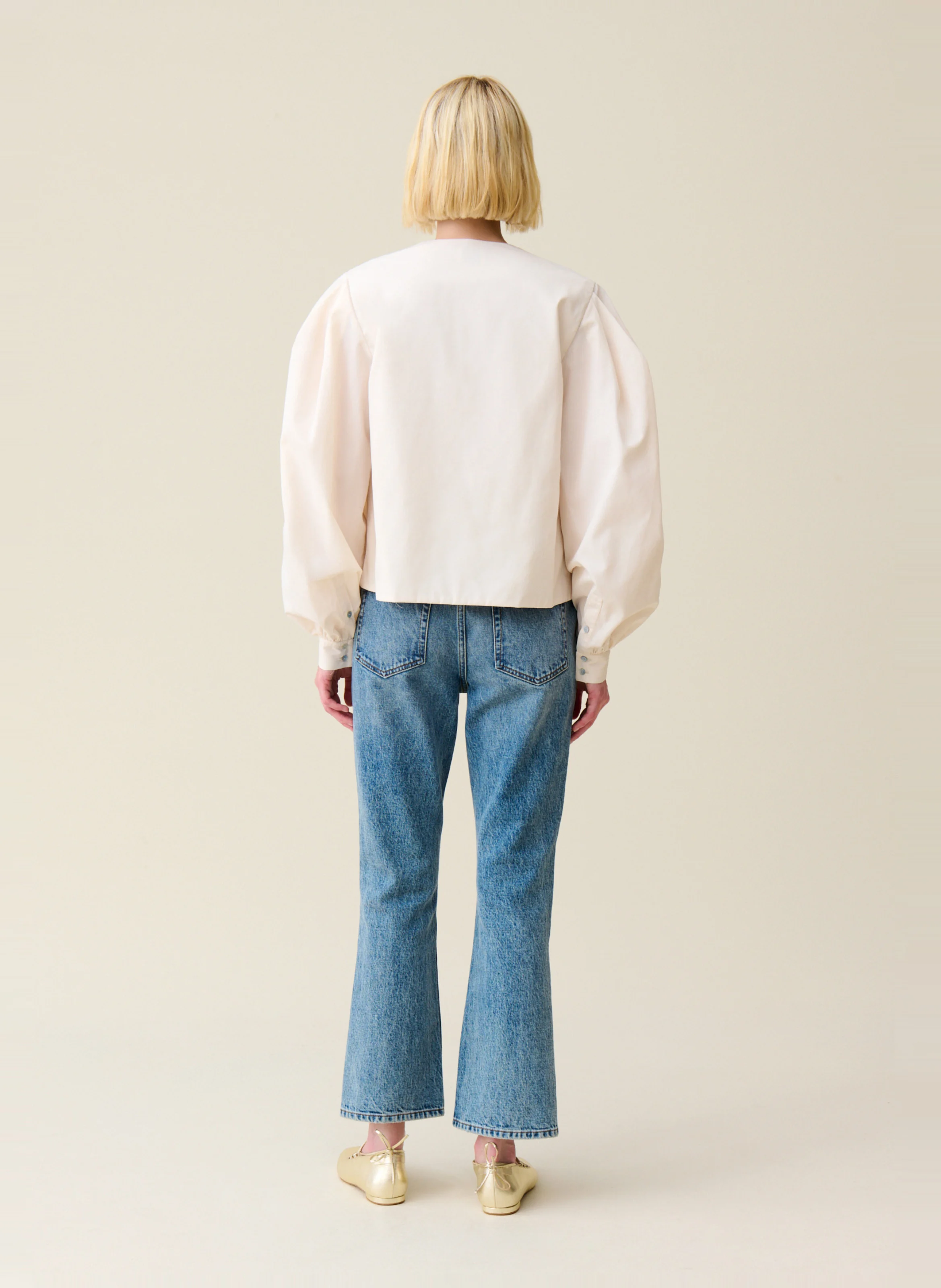 Blouse col V | Blanc