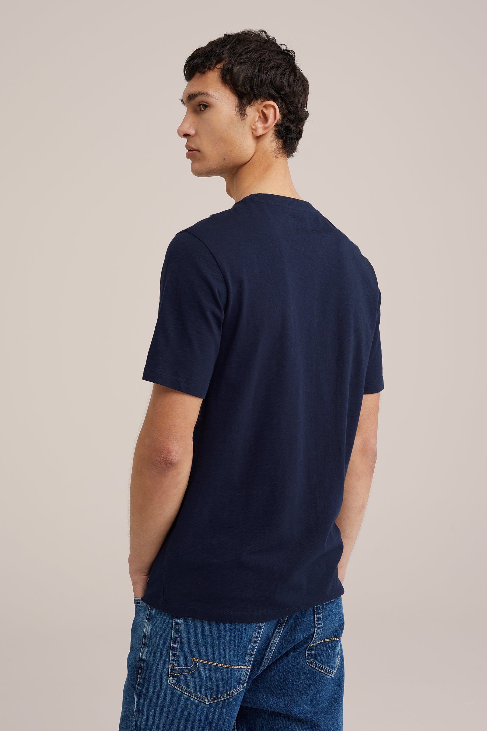 T-shirt met borstzak WE Fashion Donkerblauw