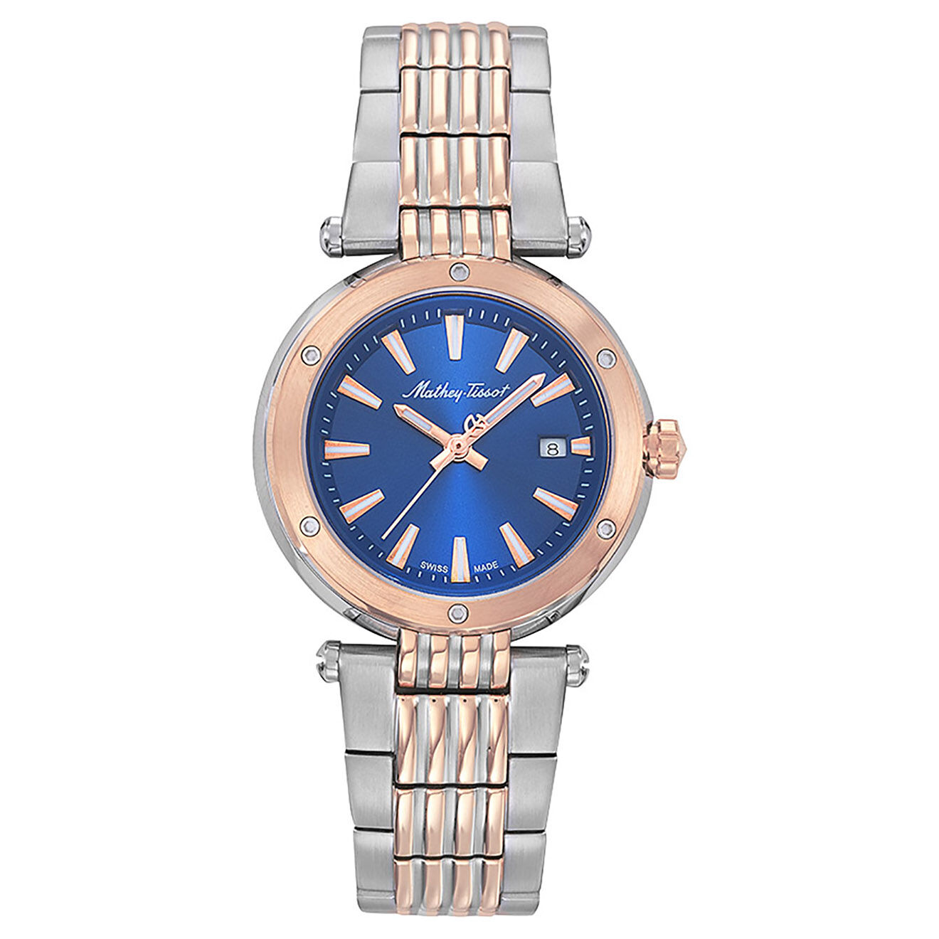 Mathey-Tissot Montre Femme Quartz en Acier Neptune argenté/doré rose