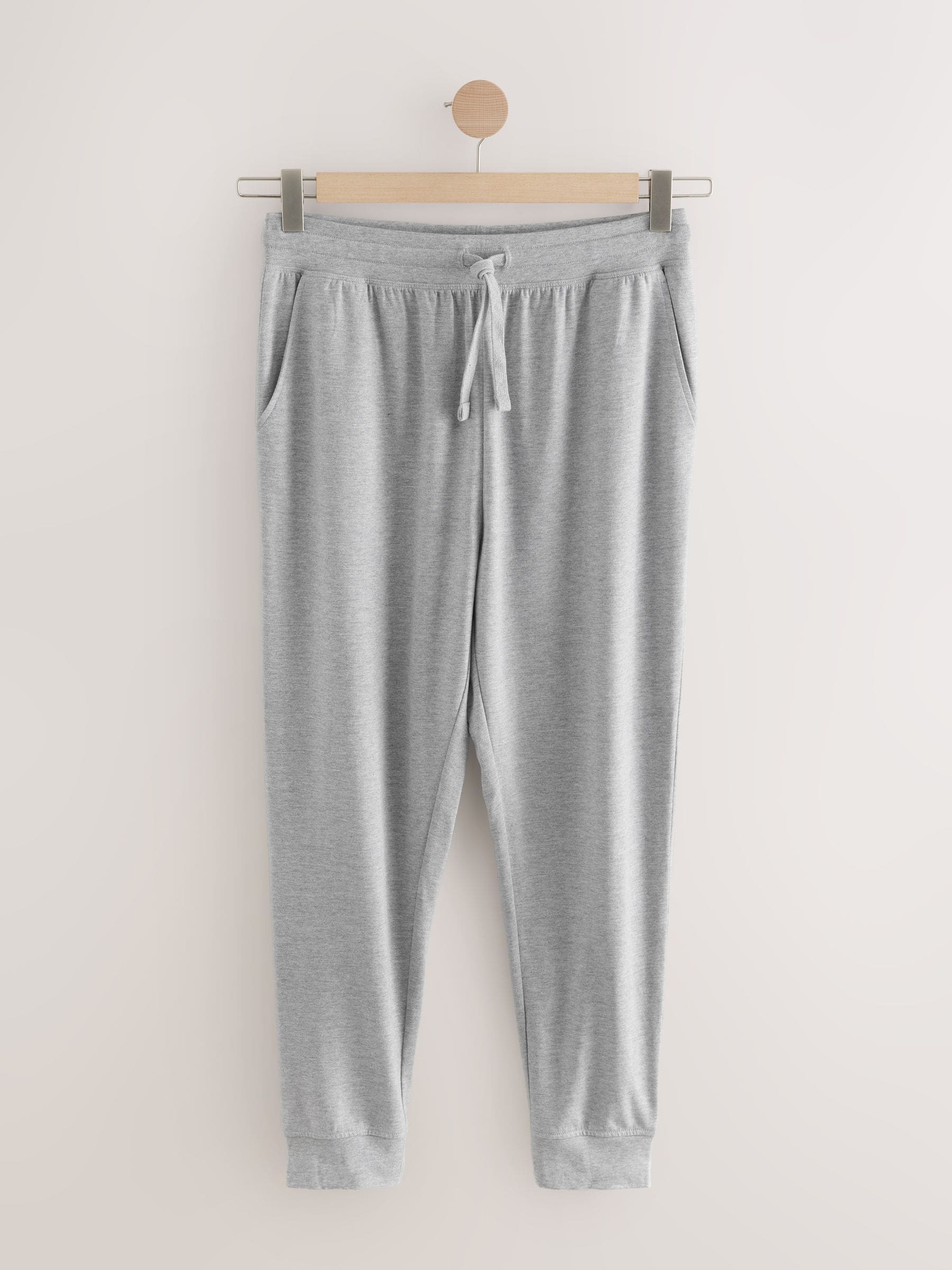 Grijs gemêleerd - Met boorden - Dunne joggingbroek