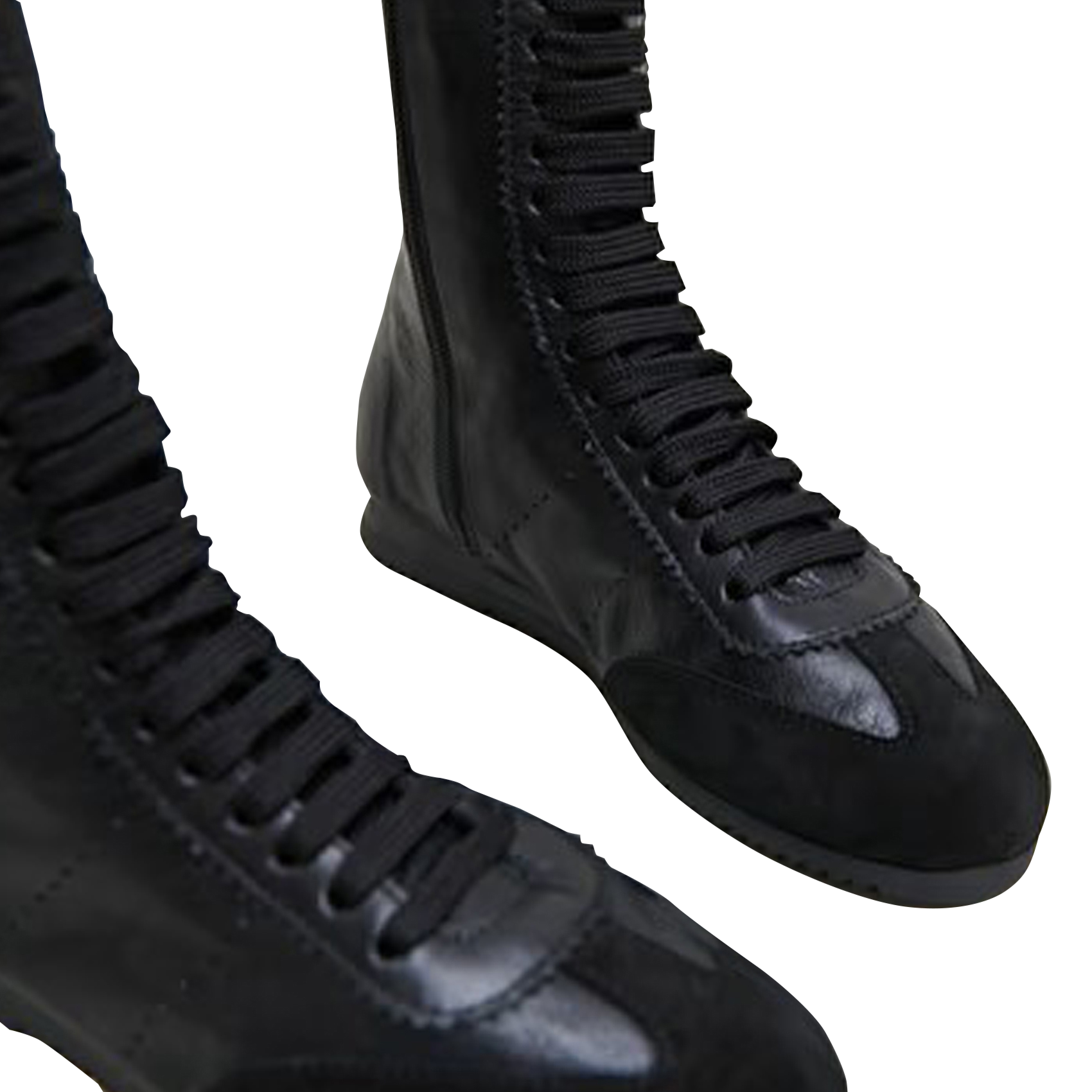 DOUBONE - Baskets hautes à lacets en cuir | Noir