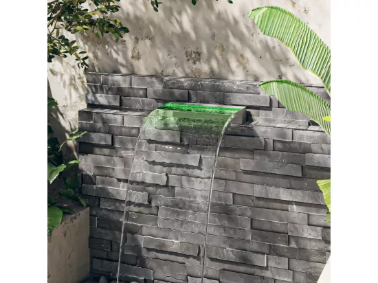 Déversoir pour cascade avec LED RVB Inox 45cm