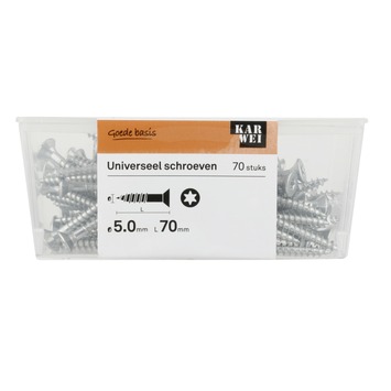 KARWEI unischroef platkop verzinkt 5x70 mm (70 stuks)