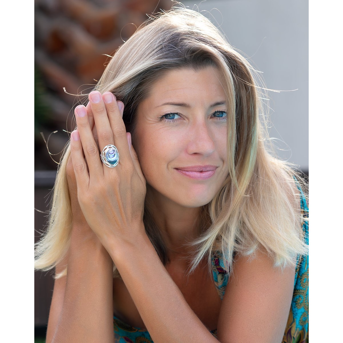 Bague Nid d'Argent 925 avec Nacre Abalone | Aden Boutique