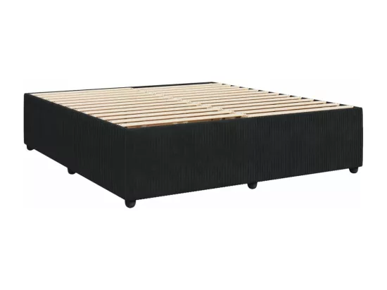 Sommier à lattes de lit avec matelas Noir 180x200 cm Velours