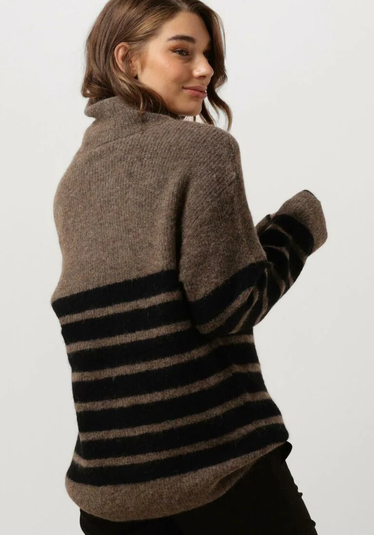 GESTUZ bruine gestuz coltrui alphagz striped rollneck