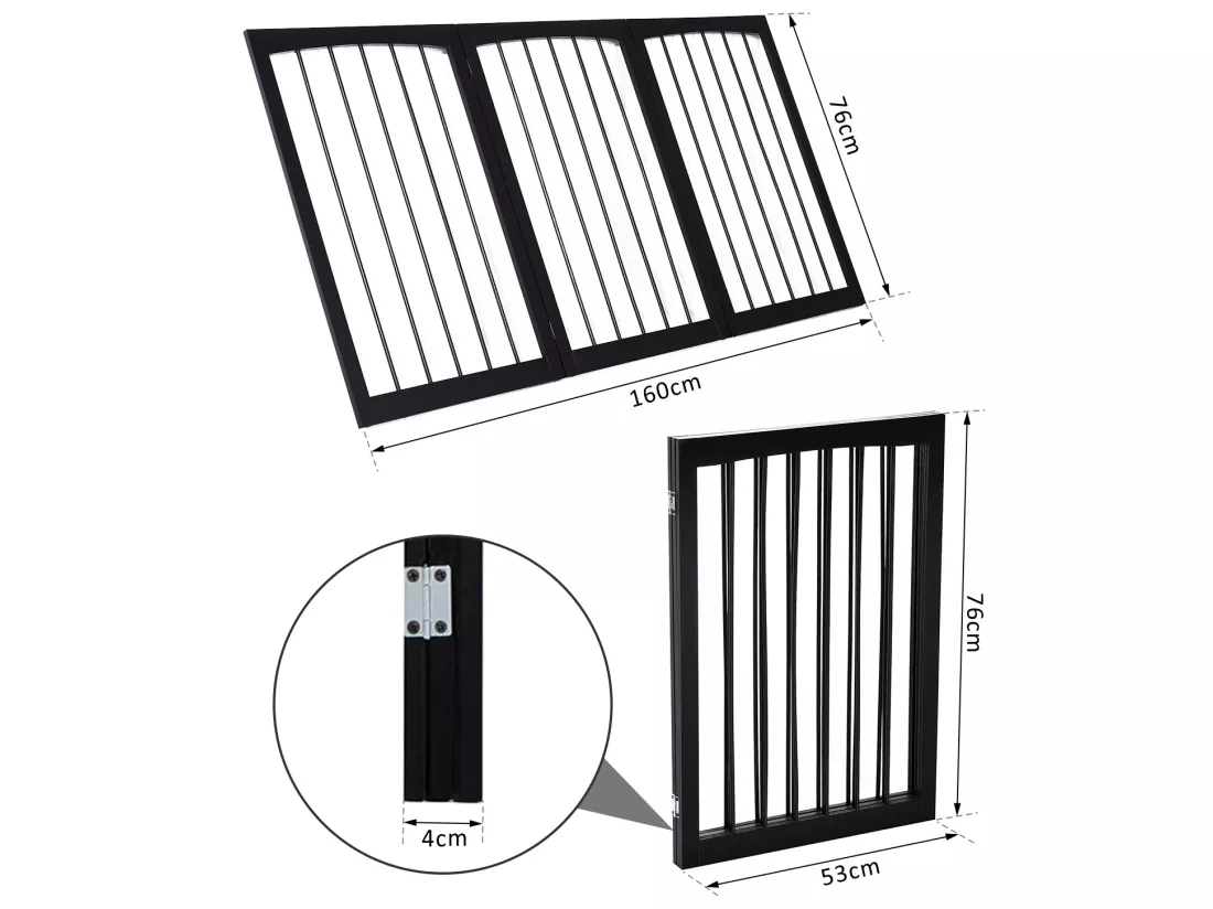 Barrière modulable pliable barrière de sécurité 160L x 76H cm MDF
