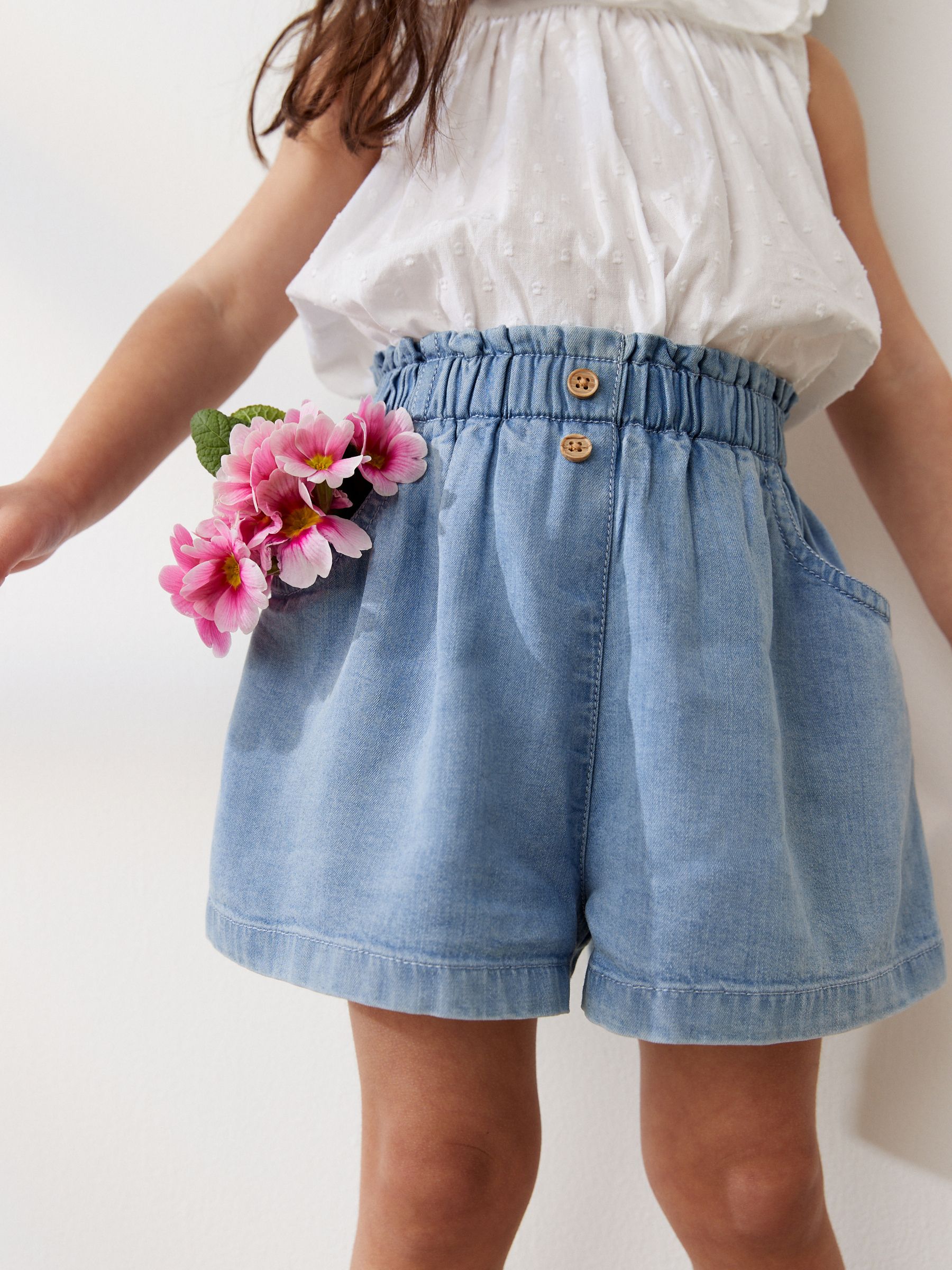 Denim - Short met knopen (3 mnd-7 jr)