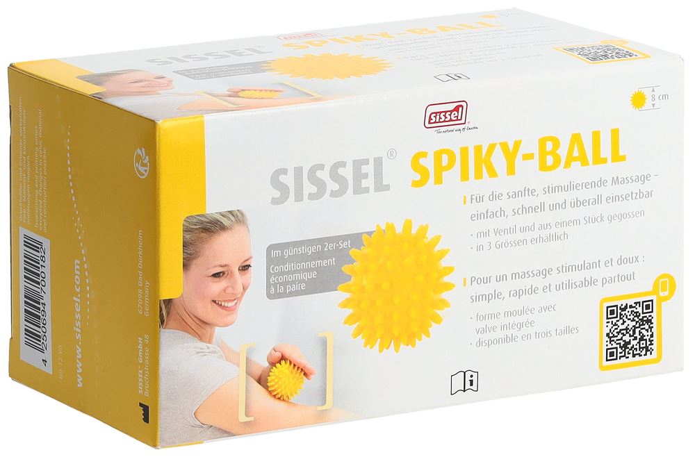 Sissel Spiky-Ball<br>2 Stück, 8cm, gelb