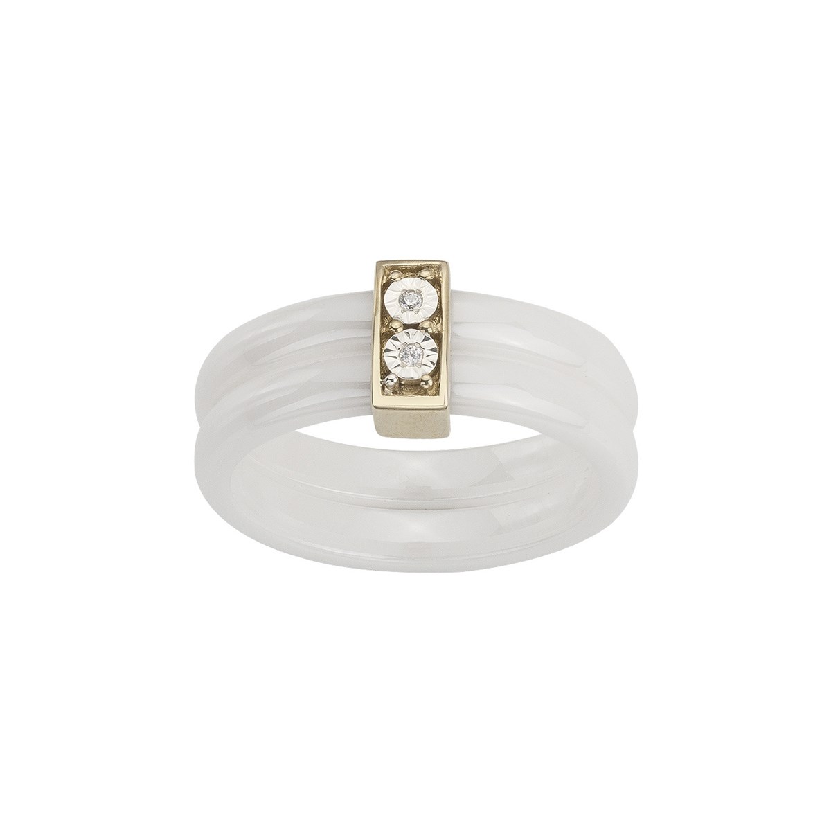 Bague en Plaqué Or avec oxyde de zirconium blanc