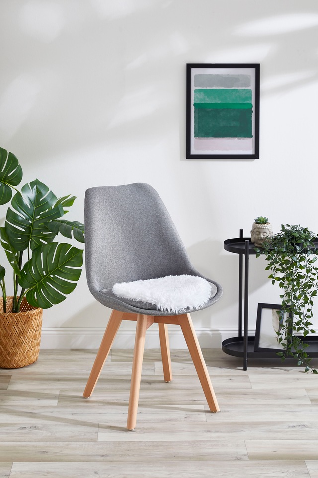 my home Sitzkissen »Alpa, 4er Set« Sitzauflage, Kunstfell, rund, Ø 34 cm, einfarbig, sehr weich, waschbar