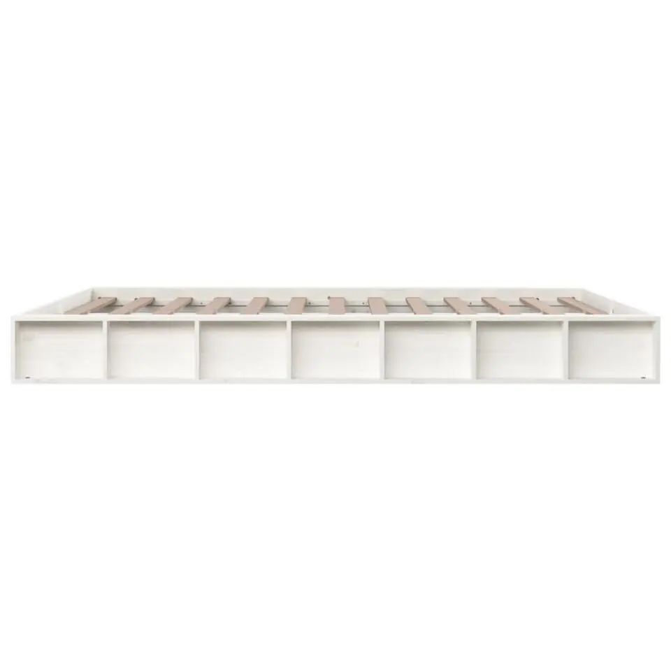 vidaXL - Bed frame met opbergruimte - Wit - Massief hout - 140x200 cm