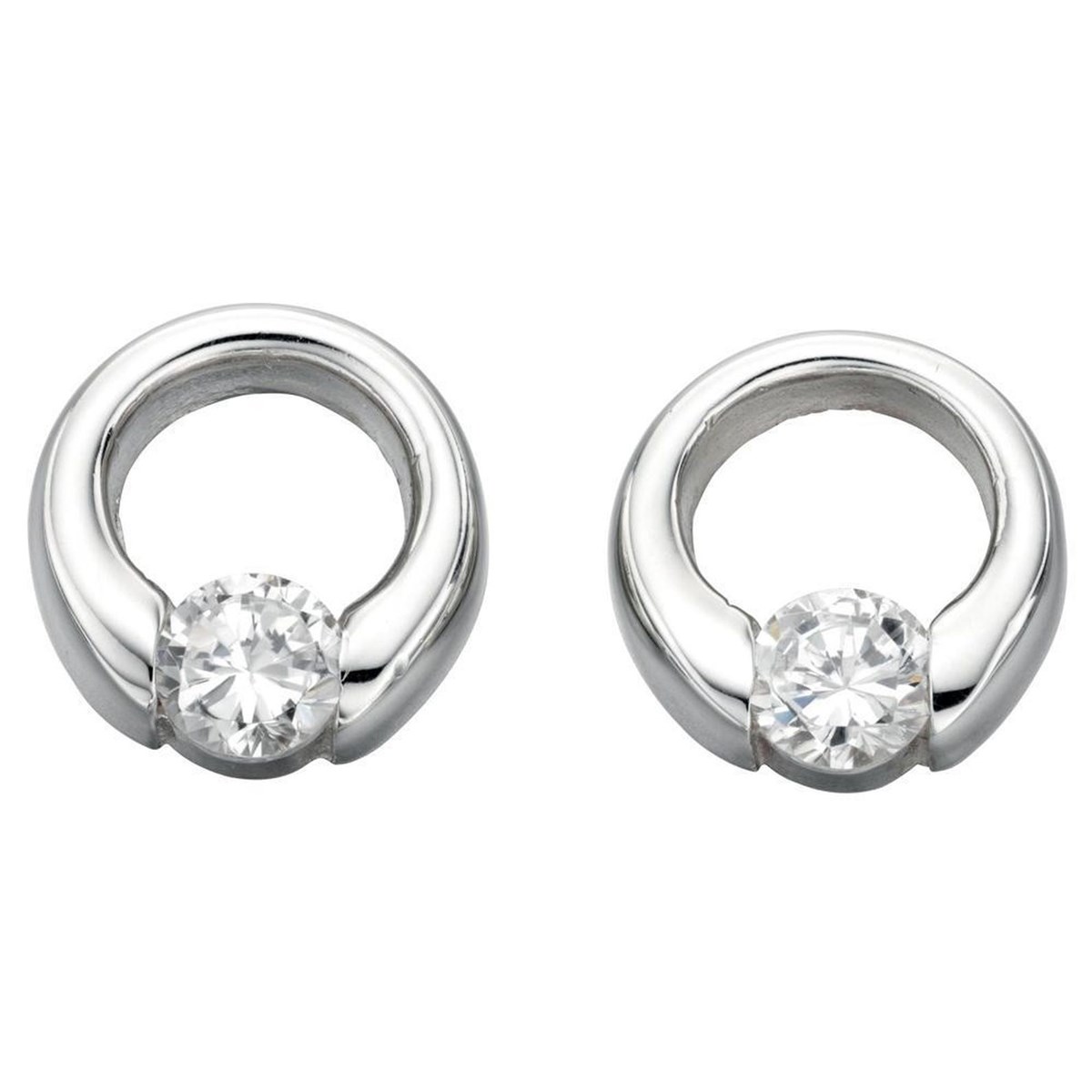 Boucle d'oreille zirconia en argent 925/1000
