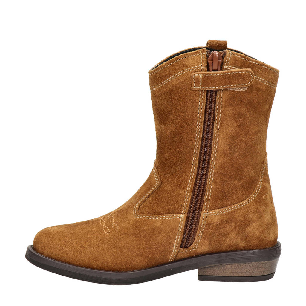 Nelson Kids suède cowboylaarzen cognac