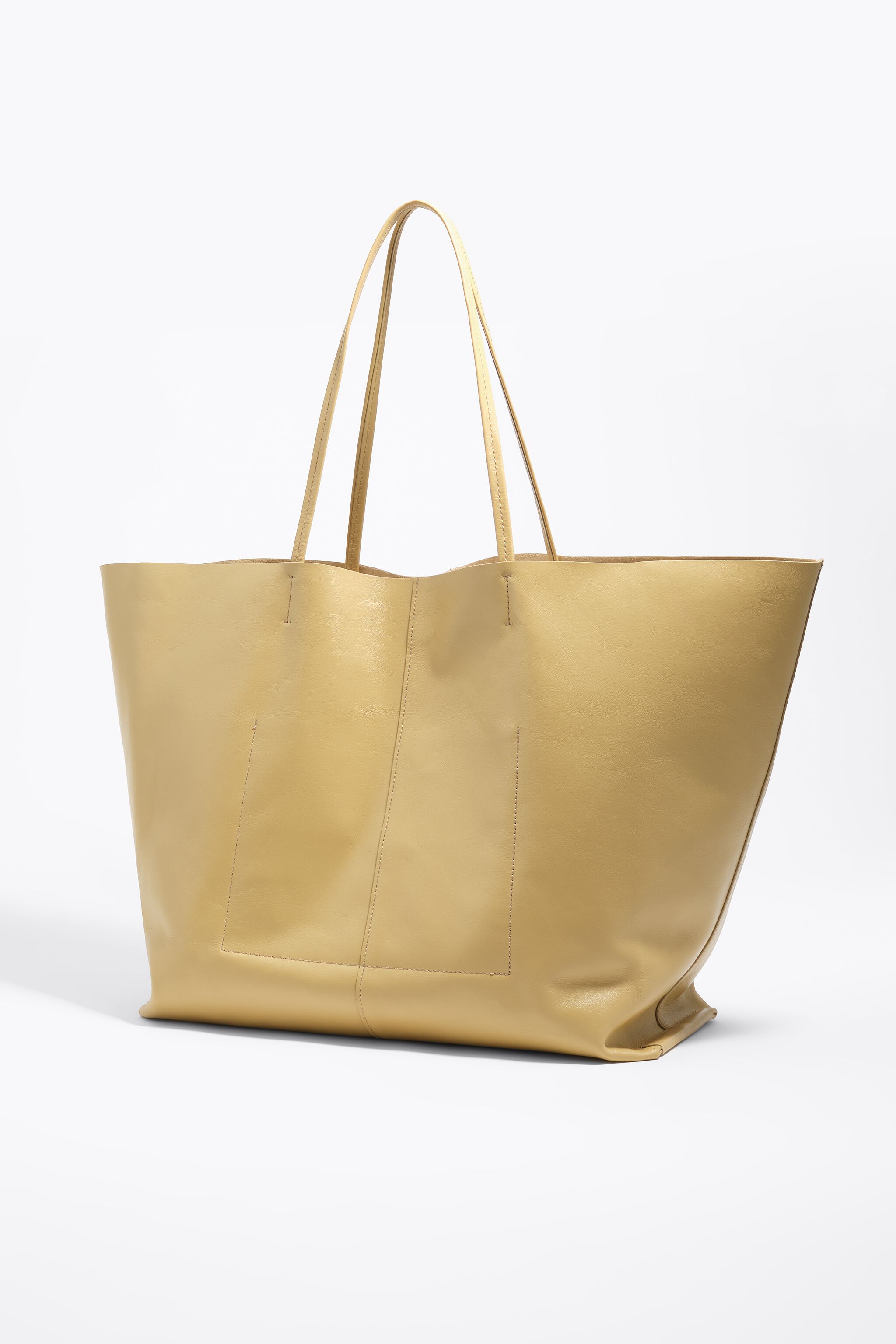 Bolsa maxi shopper de couro cor aveia