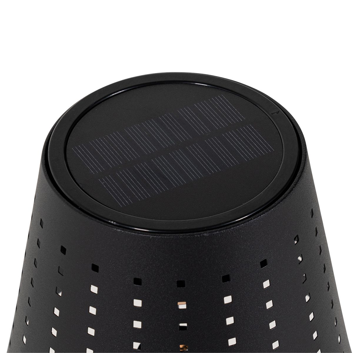 Buiten tafellamp zwart incl. LED 3-staps dimbaar oplaadbaar en solar - Ferre