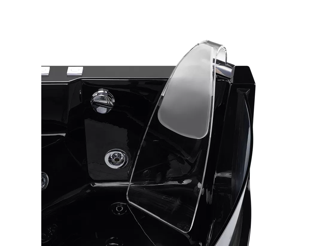 Baignoire d'angle noire 190 x 135 cma vec LED MARINA