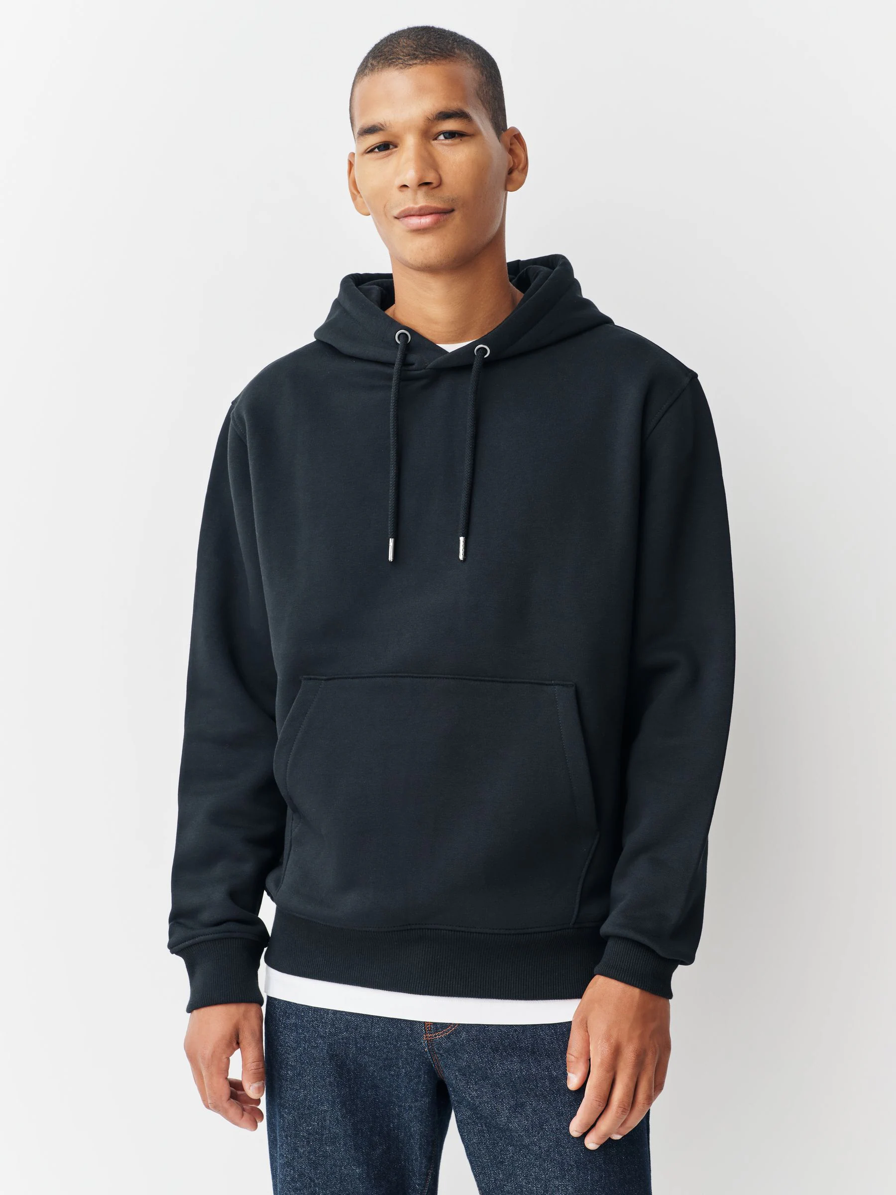 Zwart/Bourgondisch Rood - Cotton Rich Jersey Overhead Hoodies 2 Pack
