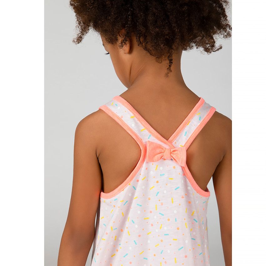 Robe à bretelles en jersey en coton pour fille - Rose