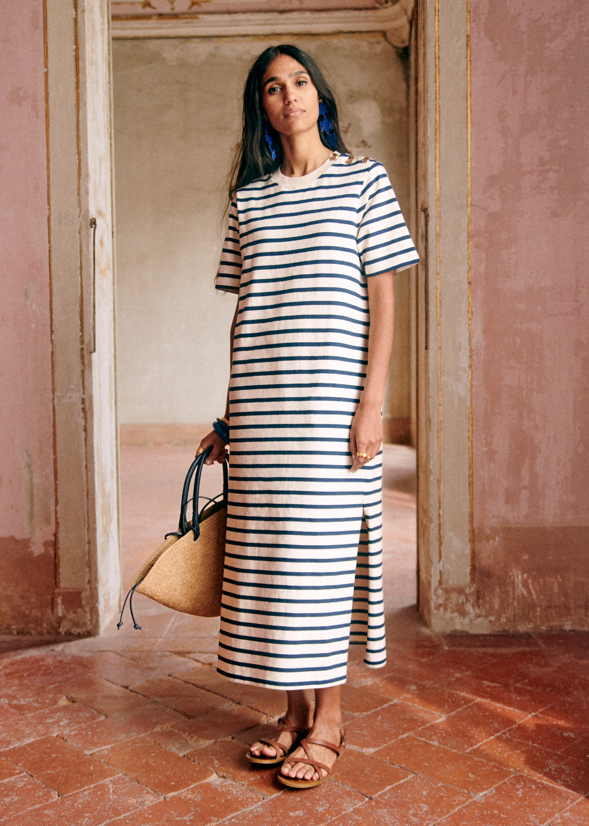 Robe Emy - Écru / Marine - E-SHOP/ROBES 5905173