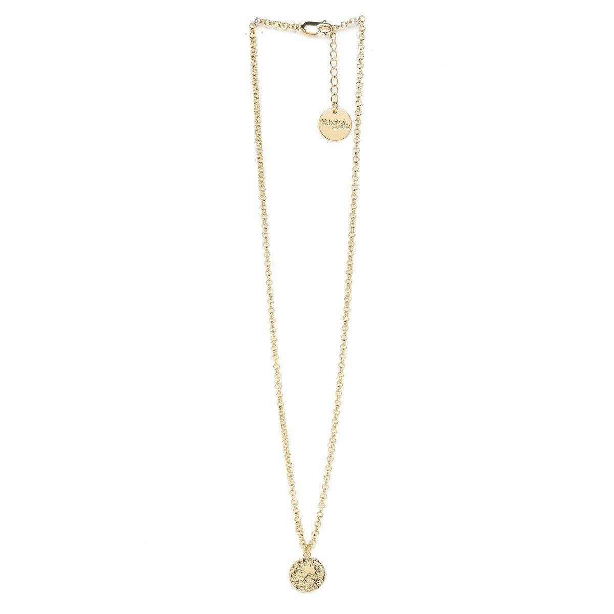 collier rond martelé doré à l'or fin - HESTIA