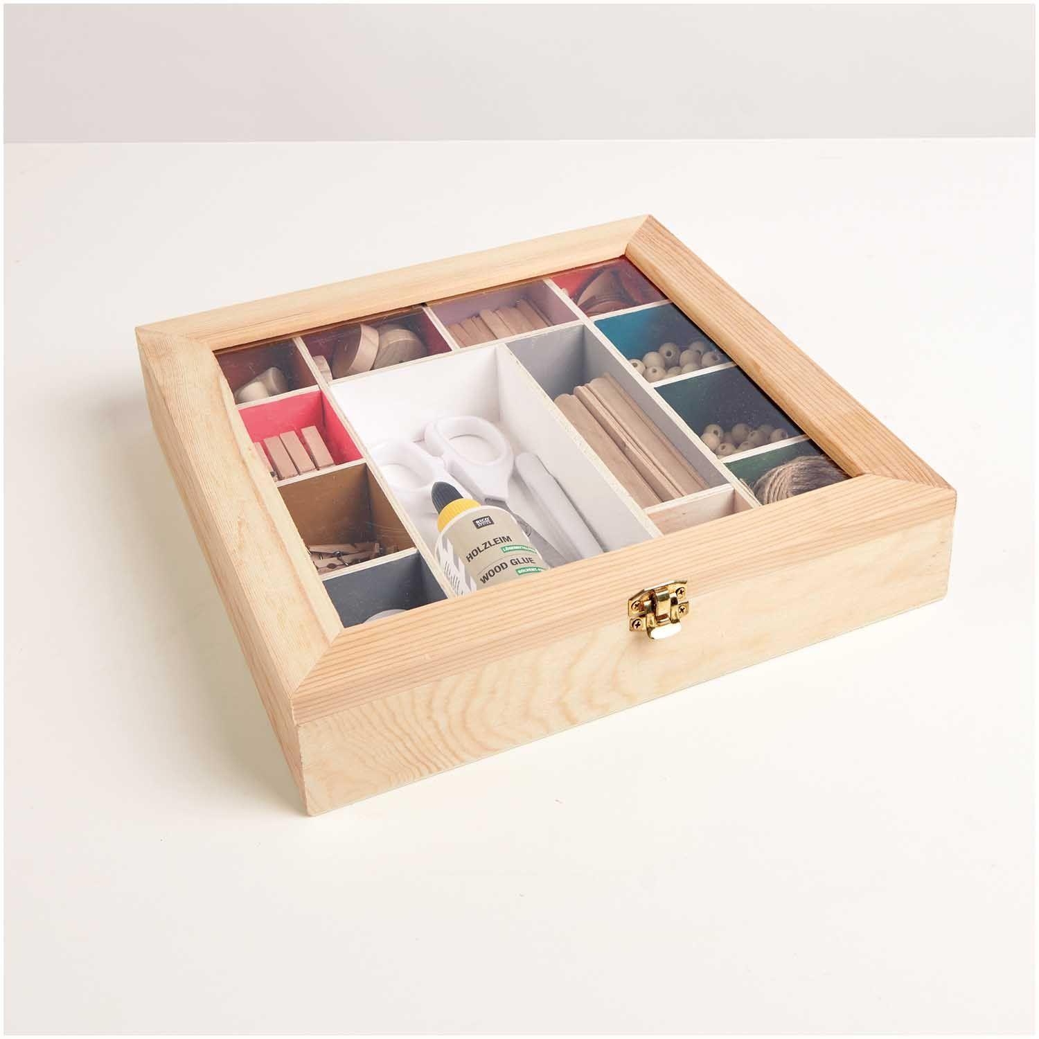 Sortierbox MATCH aus Holz mit Sichtfenster