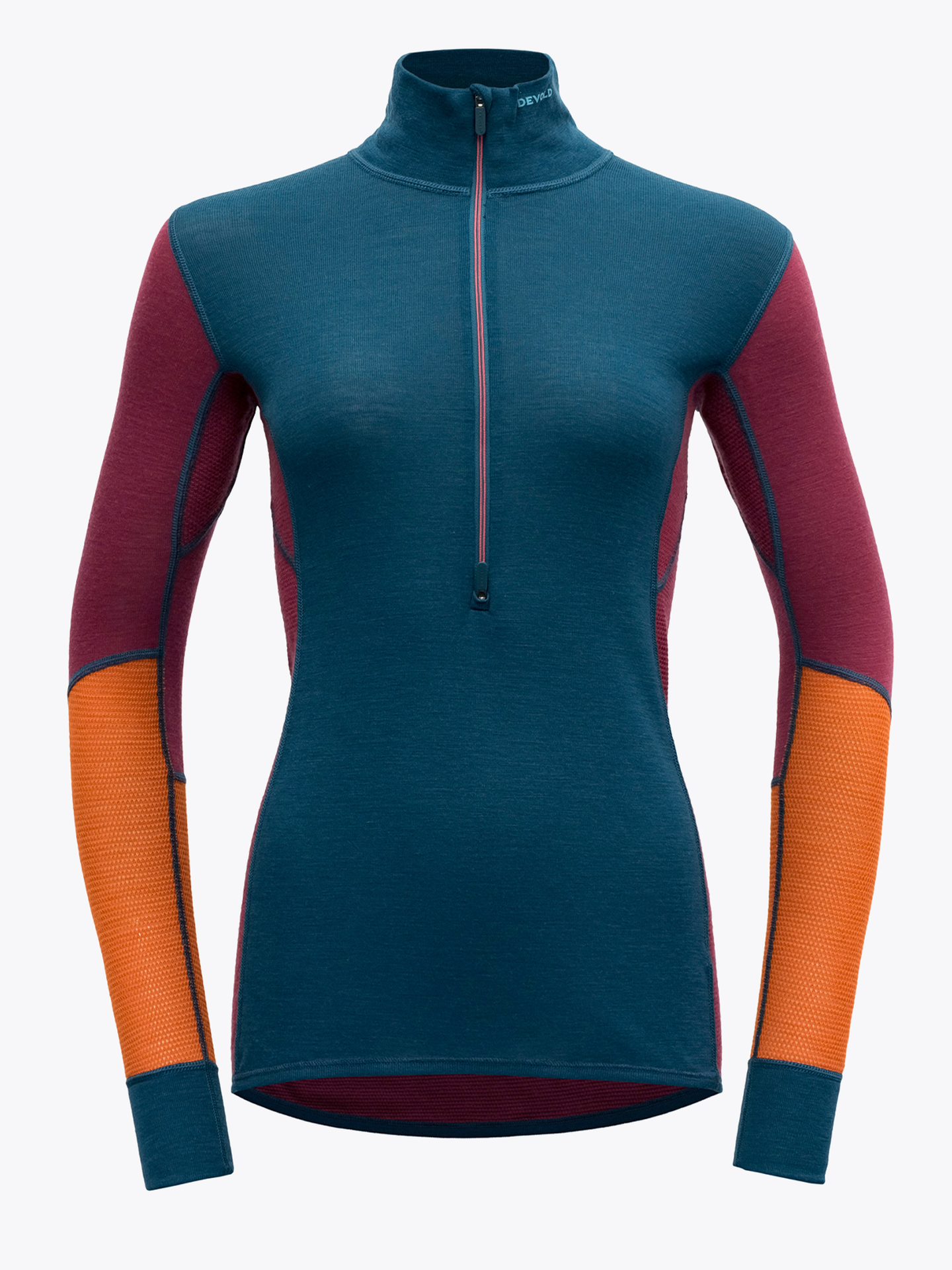 Wool Mesh 190 Zip Neck Woman