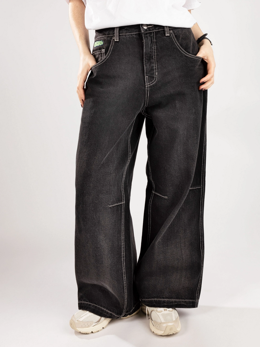 Empyre Extent LR Wide Leg Jeans black marble