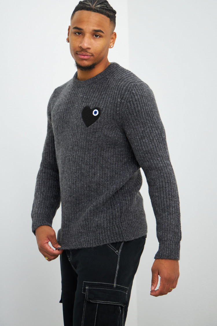 Pull en maille gris 