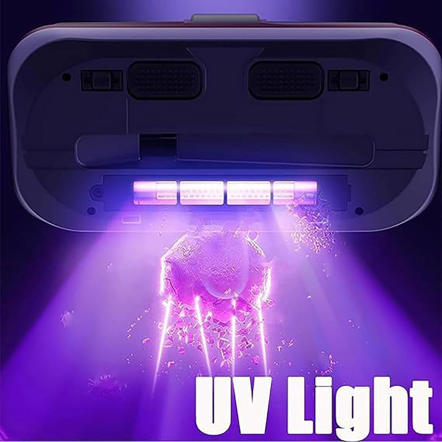 (100 Watt) Kabelloser Akku Milben Hand Staubsauger Bettwanzen Sauger mit UV Licht für Bett / Matratze inkl. Hepa Filter - Dunkelgrau