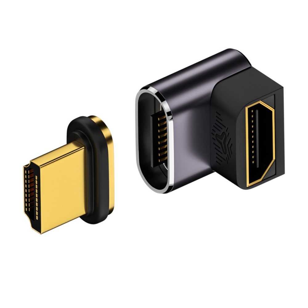 HDMI auf HDMI 8K@60Hz 90° Grad Winkel Adapter mit vergoldeten Kontakten - Grau