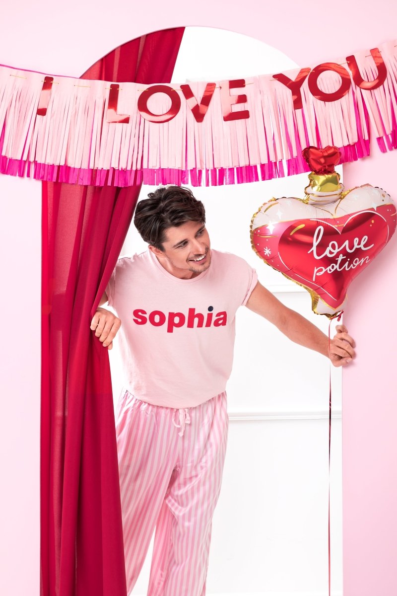 Rood Roze Banner I Love You 1,5m