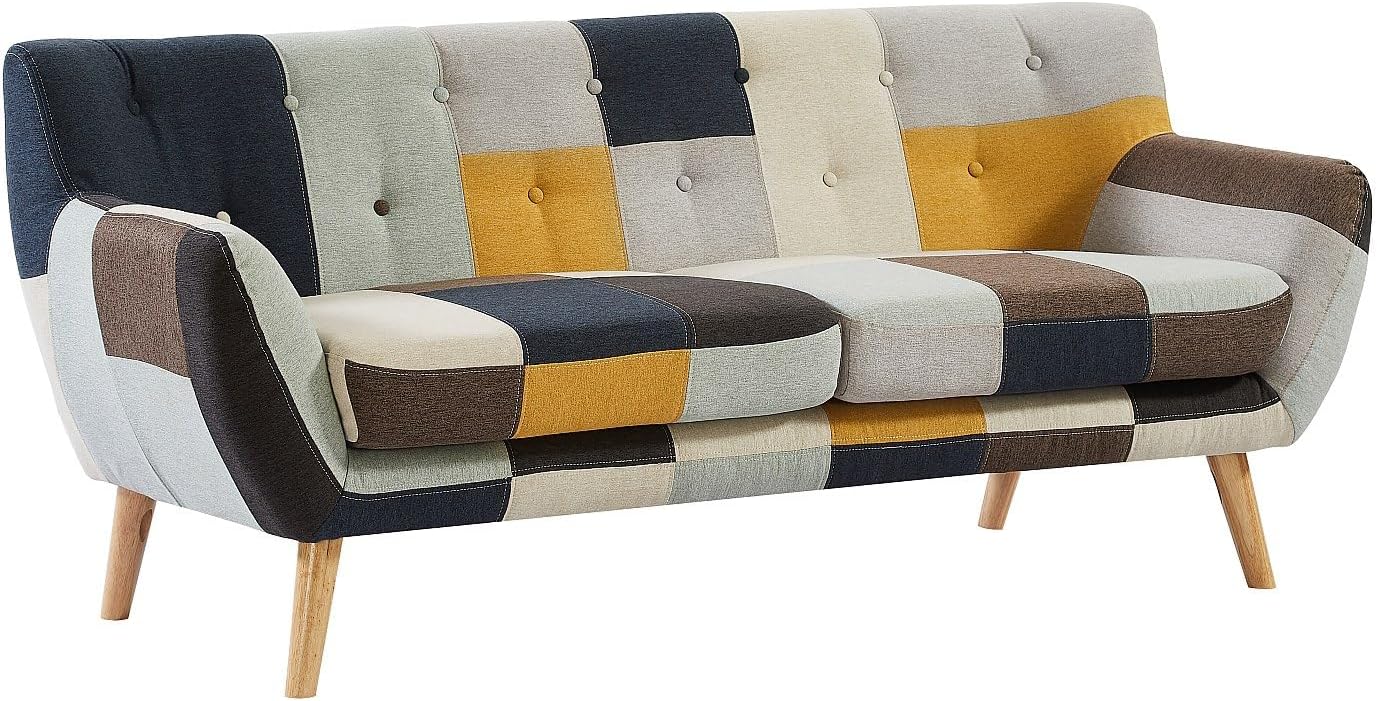 Vente-unique Sofa 3 + 2 Sitzer aus Stoff Patchwork Serti II