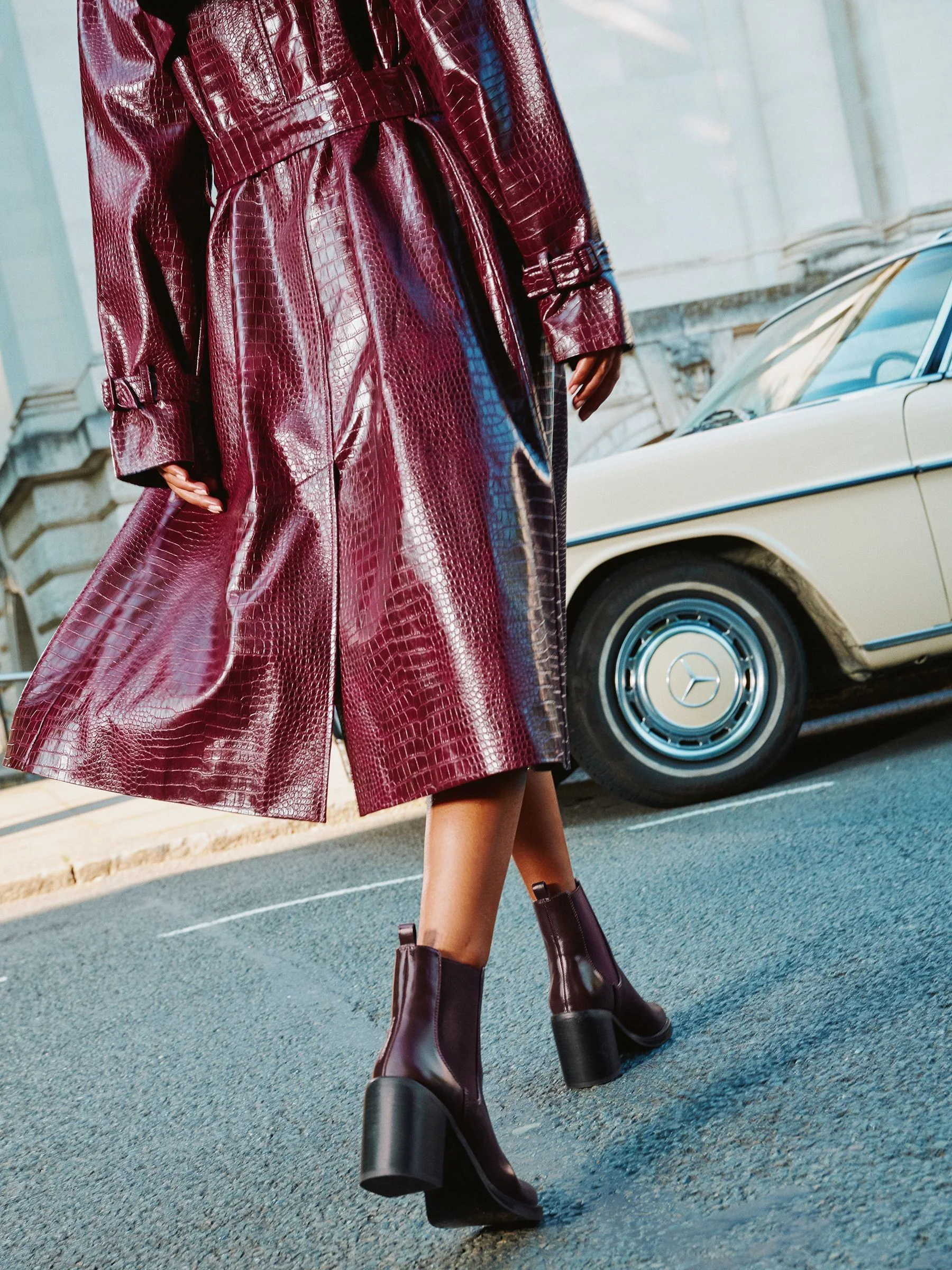 Bordeauxrood - Lipsy Faux Leather Block Heel Chelsea Boots