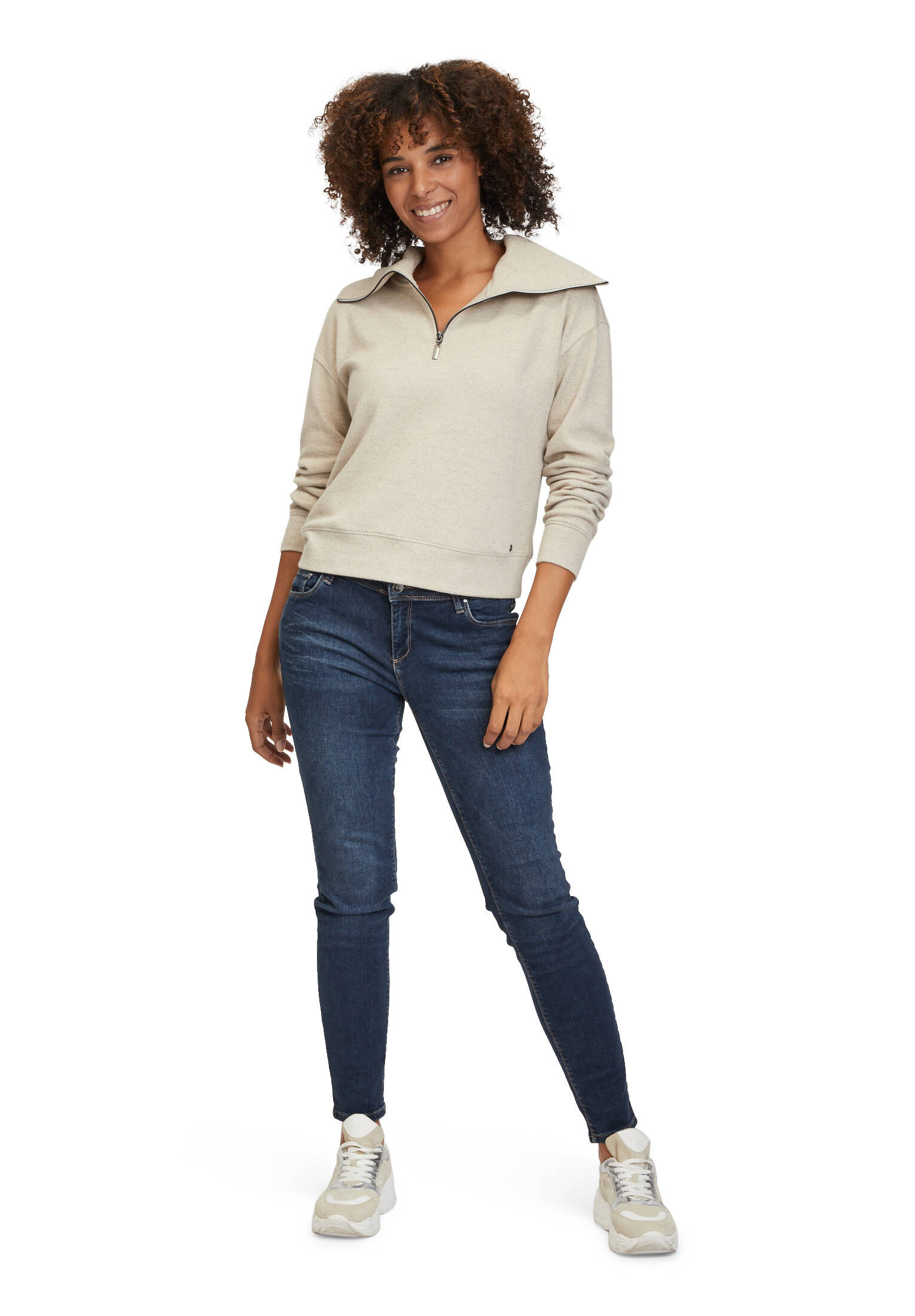 Betty & Co| Damen Sweatshirt mit Kragen