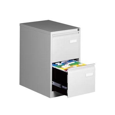 Classeur métallique monobloc professionnel - 2 tiroirs - H71 x L41 x P62 cm - gris clair