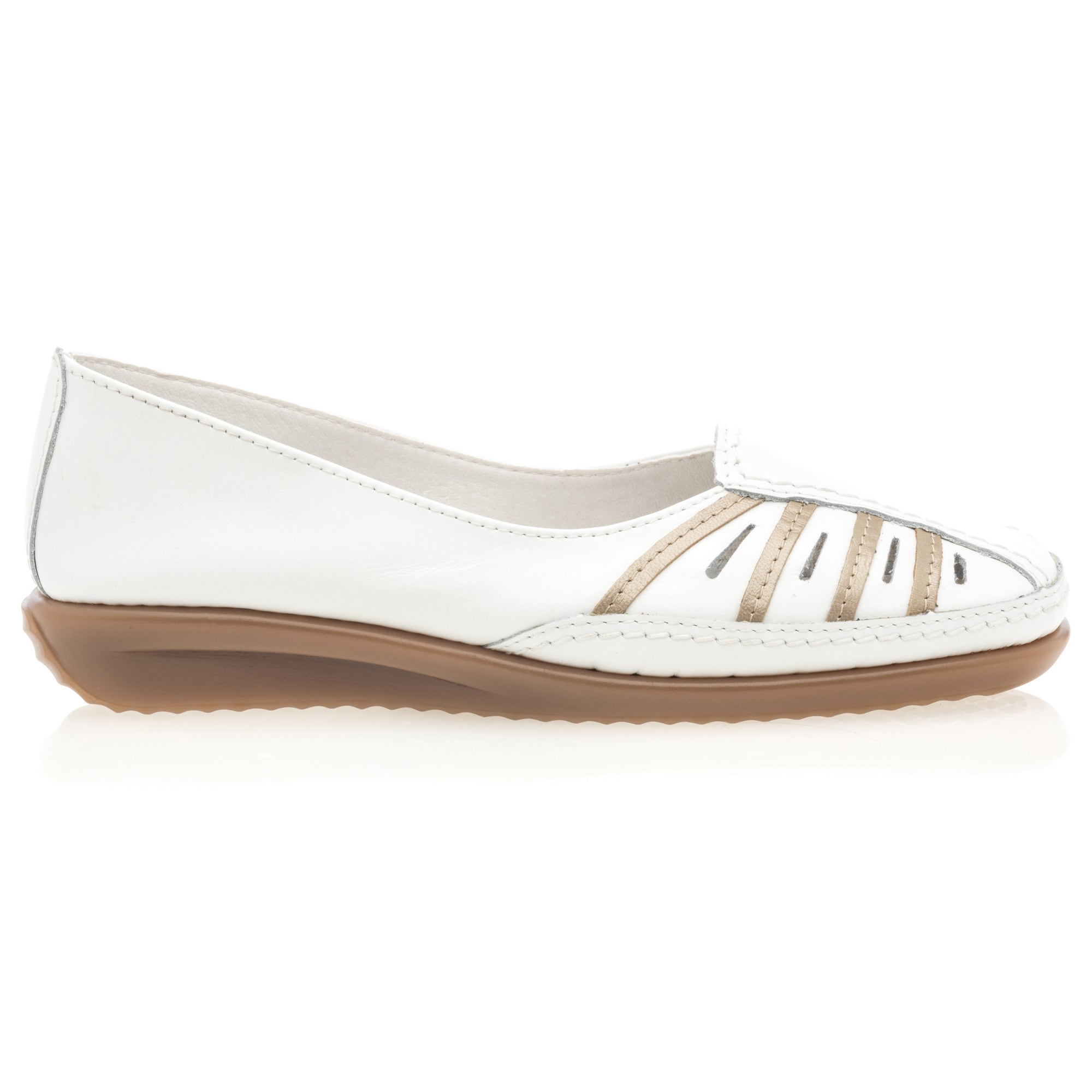 Escarpins pieds sensibles à talon Femme en cuir blanc