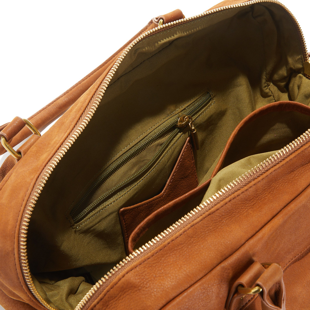 NAT & NIN<br>Bolsa de couro com zíper e vários bolsos MACY
