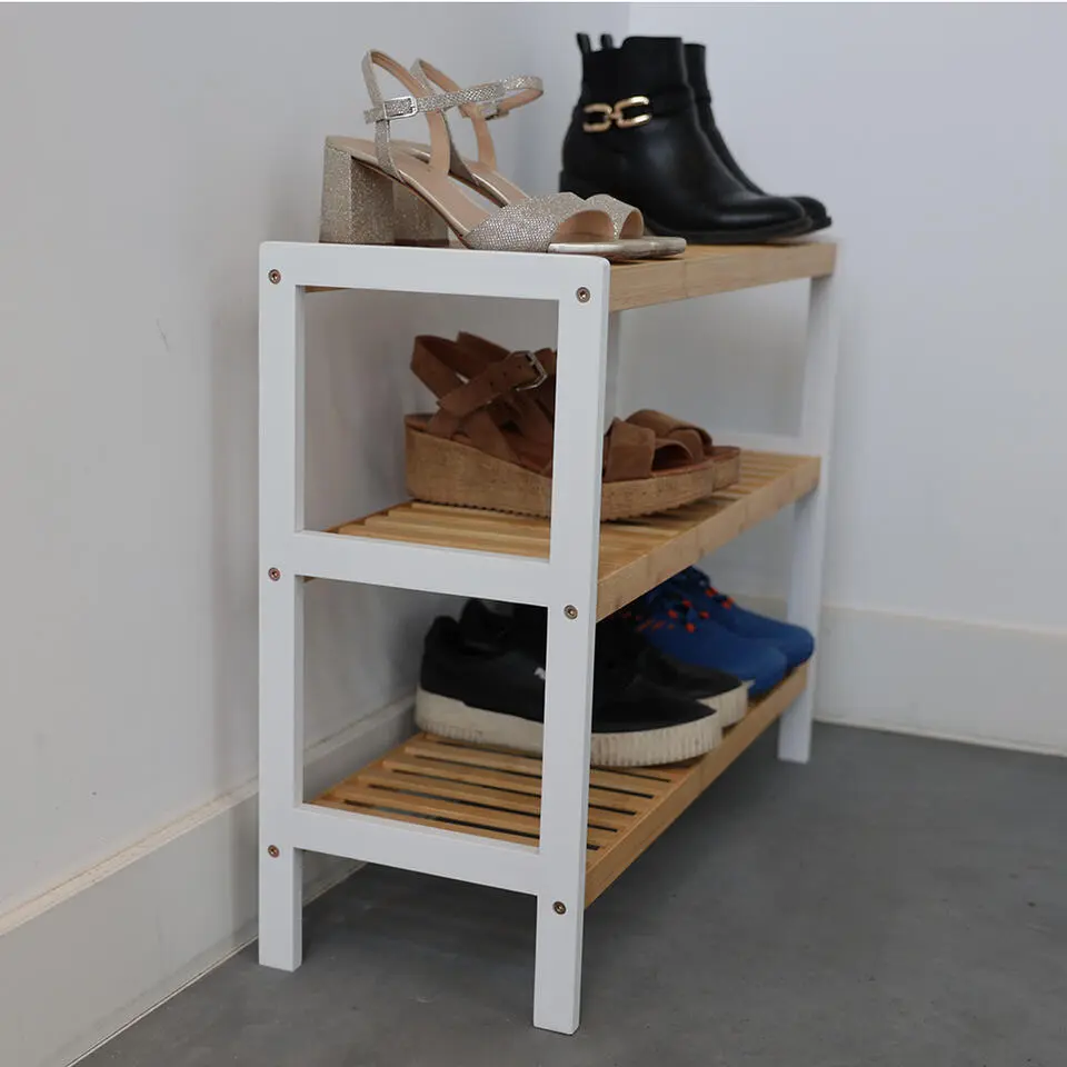 Bamboe schoenenrek 3 laags