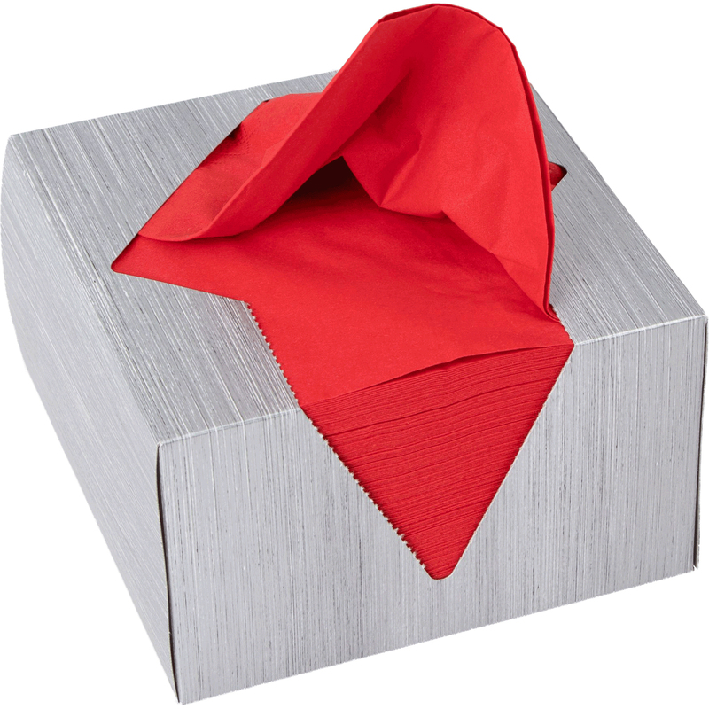 Elco Serviettenbox, 33 x 33 cm,  1/4-Falz, rot, 100 Stück