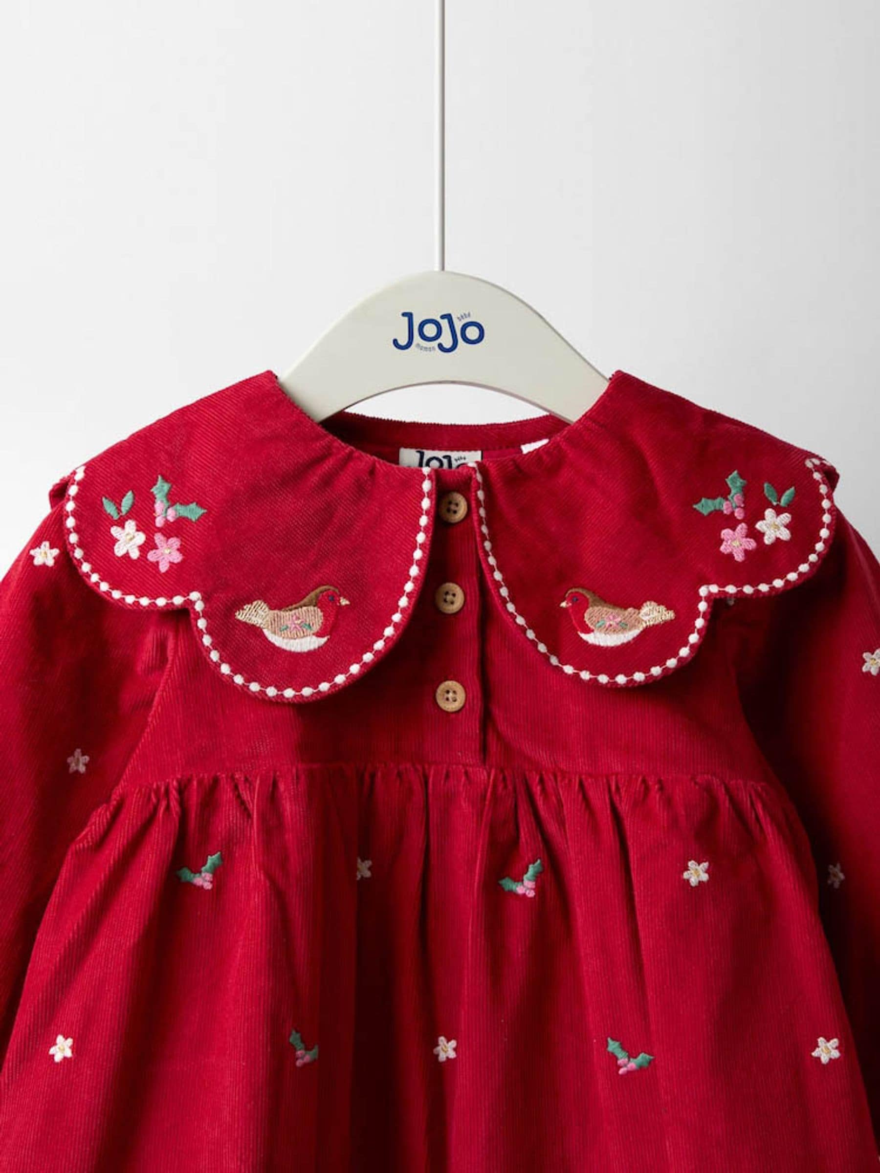 Roze - JoJo Maman Bébé Embroidered Collar Cord Dress