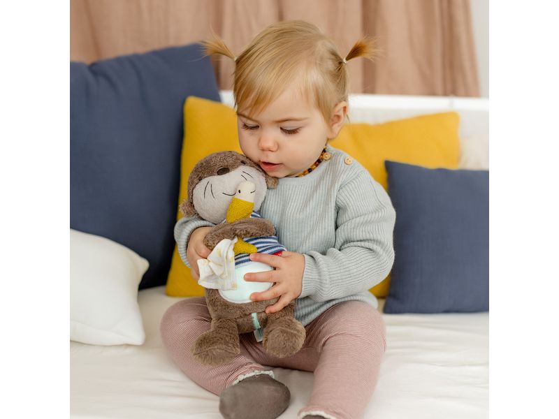 fehn Nachtlicht Otter Schlummerlicht, Einschlafhilfe und Kuscheltier mit Glow-in-the-dark Bestickung