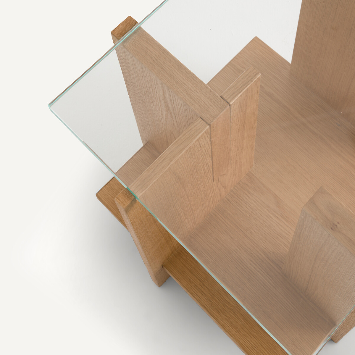 AM.PM<br>Mesa lateral de carvalho e vidro temperado, Laby