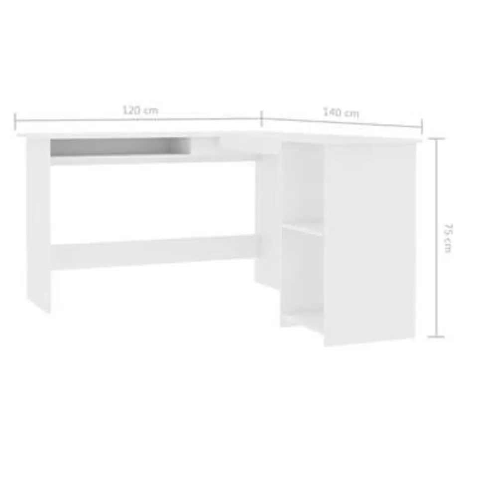 vidaXL - Hoekbureau - Wit - Bewerkt hout