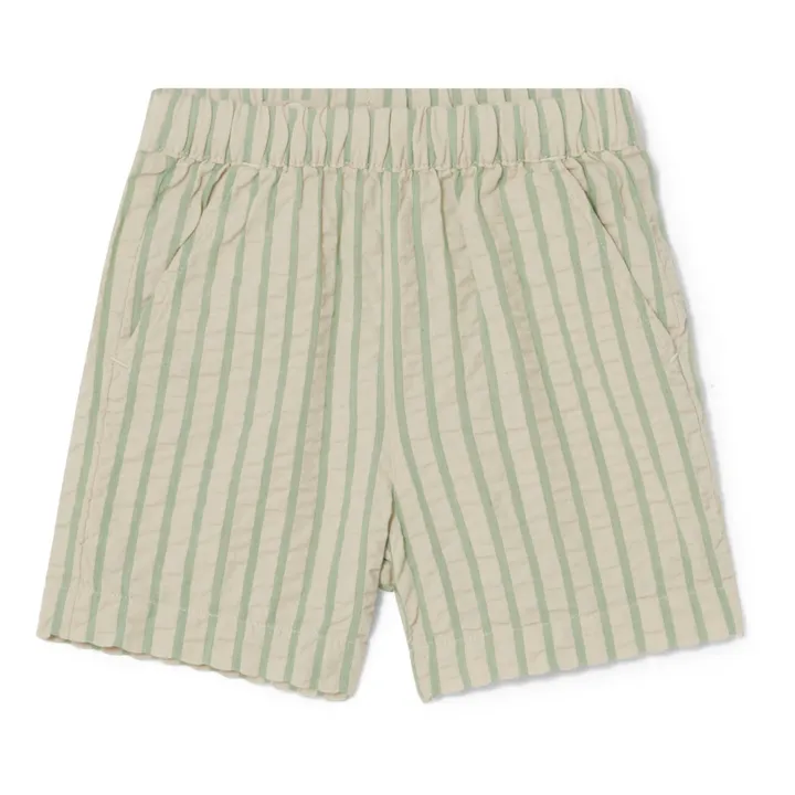 garbo&friends Short Seersucker Rayé | Vert